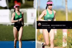 铁人三项女运动员比赛服被网友批“太露骨”!
